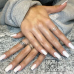 Gel Nails with White Color