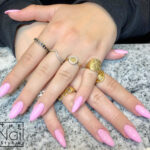 Gel Nails with Bright Pink Color